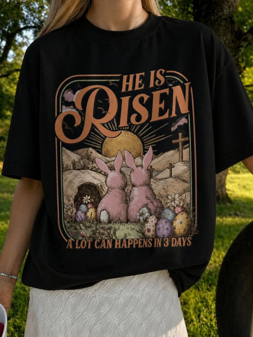 He Is Risen T-shirt, Christian Easter Faith Graphic Tee